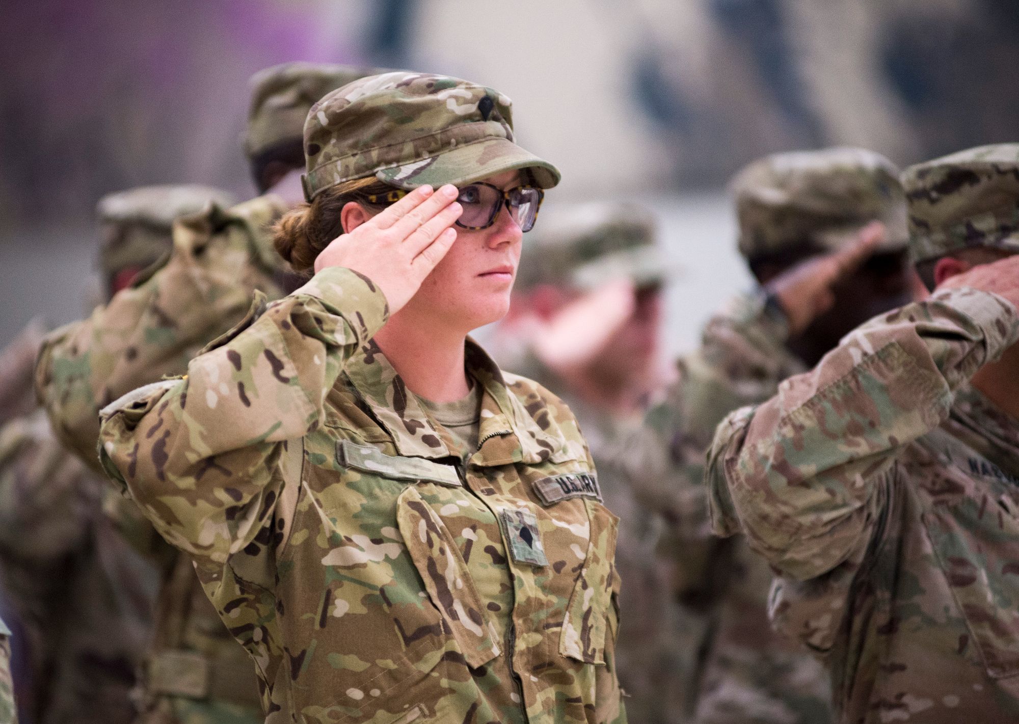 Women standing in Army uniform 