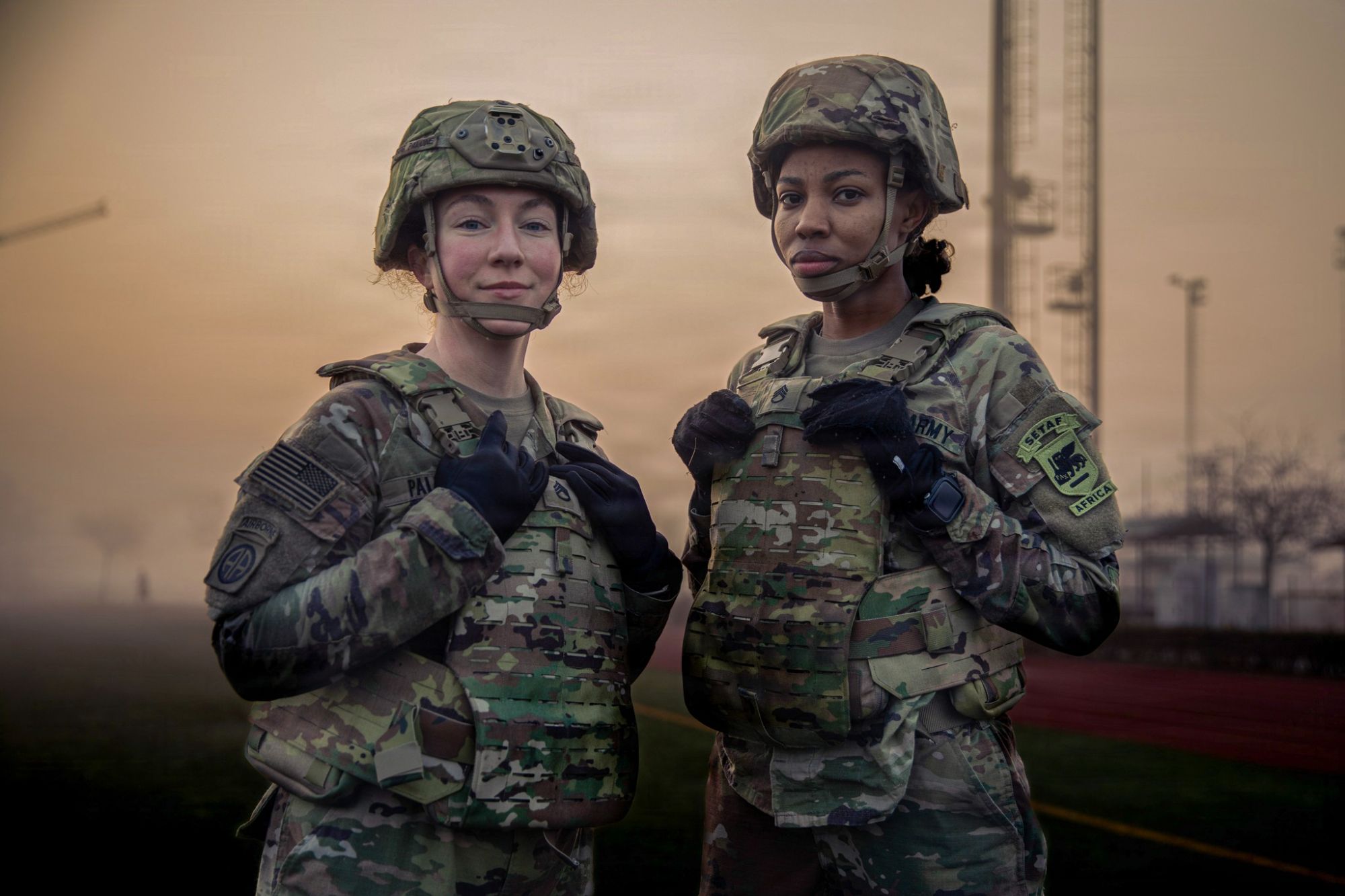 Women standing in Army uniform 